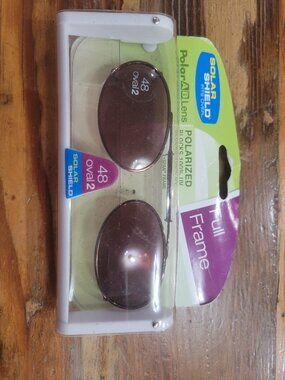 Solar Shield Polarized Clip On Sunglasses 48 Oval 2 Full Frame Polar AB Lens
